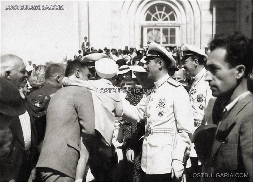 Посрещане на Н.В.Цар Борис III в Скопие, вероятно 1942 г.
