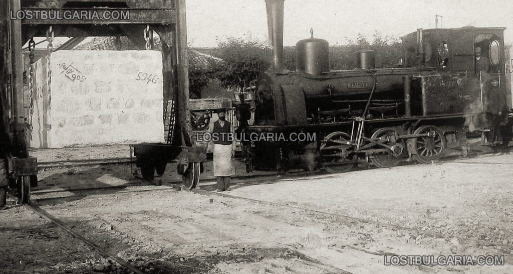 Варна 1905г., подемно устройство за транспорт на каменни блокове за строежа на пристанището