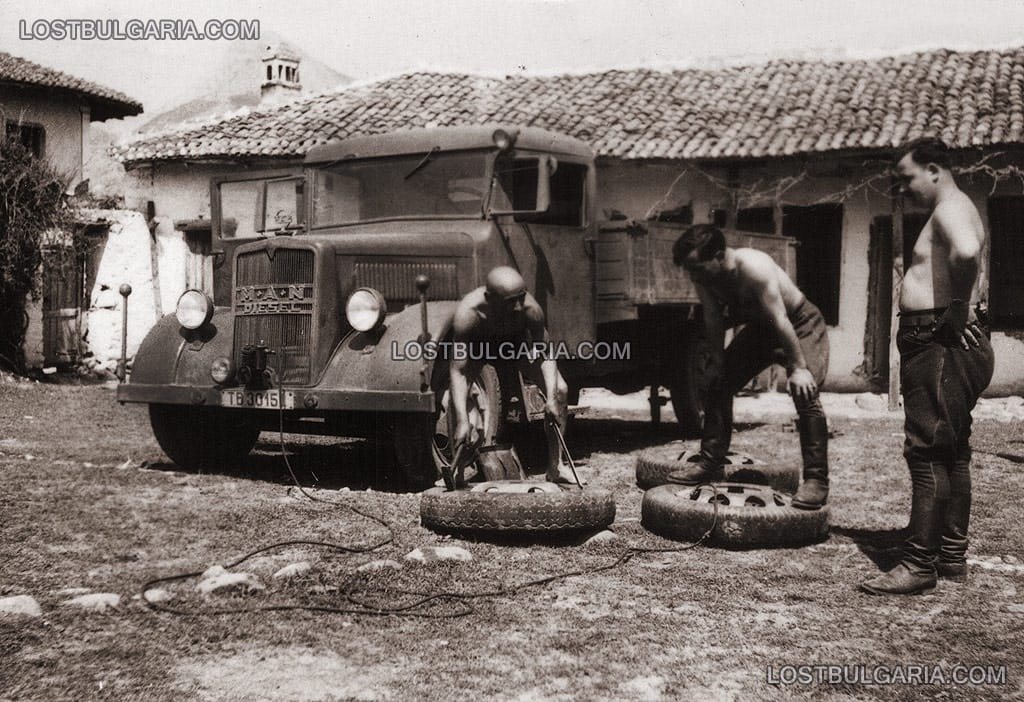 Камион от Трудовата повинност MAN Дизел с портативен компресор, Ксанти, 1942 г.