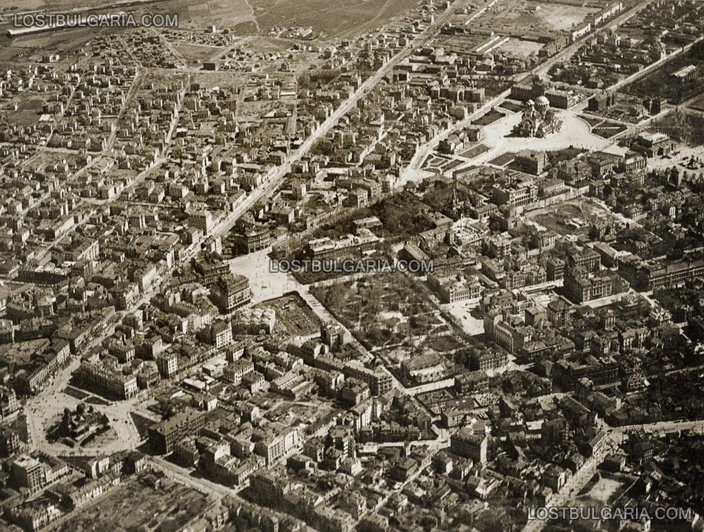 София - центъра, заснет от въздуха, 1926г.