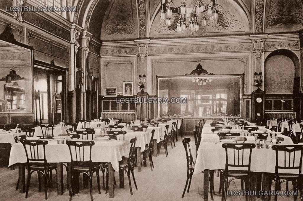 Салонът за хранене на ресторант-пивница "Батенберг", намирал се на ул. "Цар Калоян", срещу ротондата "Св. Георги", днес в двора на Президентството и хотел "Шератон", 20-те години на ХХ век