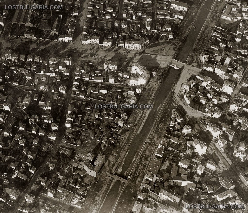 Районът на "Лъвов мост" в София, снимка от въздуха 1928г.