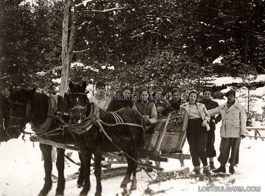 Рила, шейна с конски впряг, Коледа 1942 г.