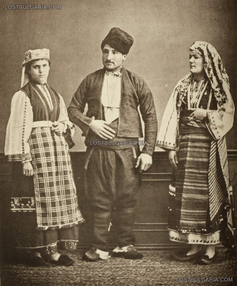 Българи от Одрин в характерни носии, 1873 г.
