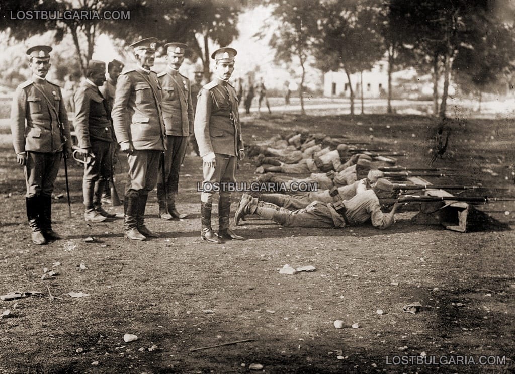 Съюзни войски, принц Петър Черногорски на упражнения по стрелба на пехотата на Черна гора, 1912 г.