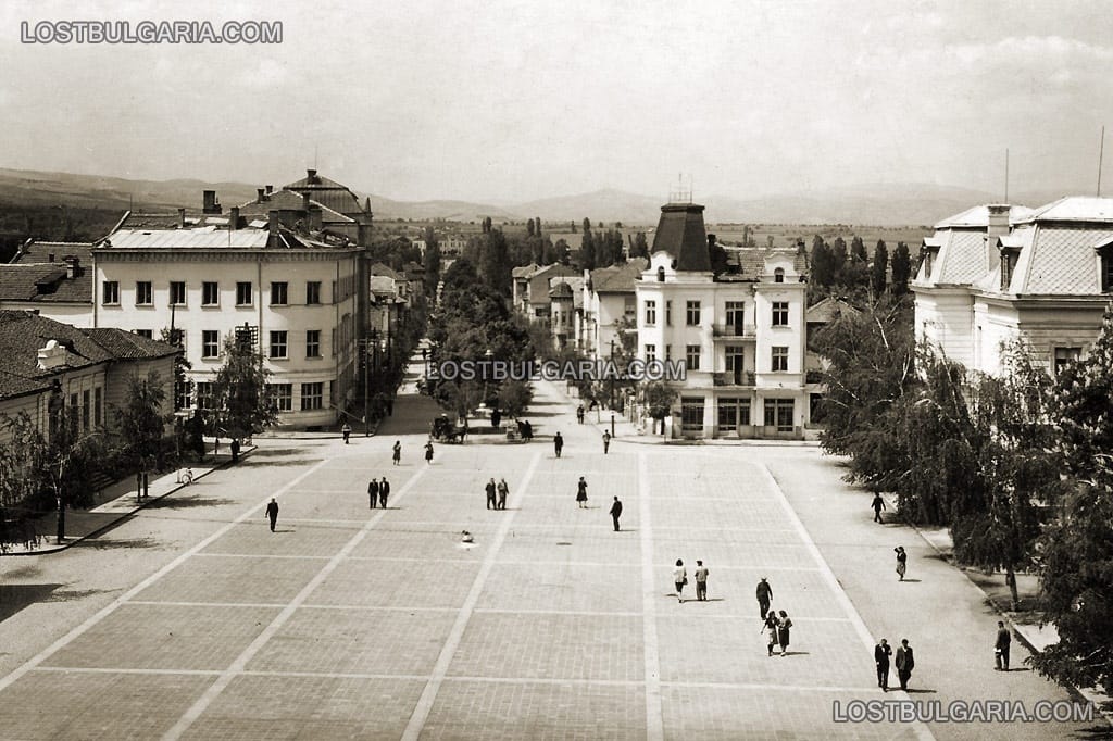 Изглед от центъра на град Кюстендил, 50-те години на ХХ век