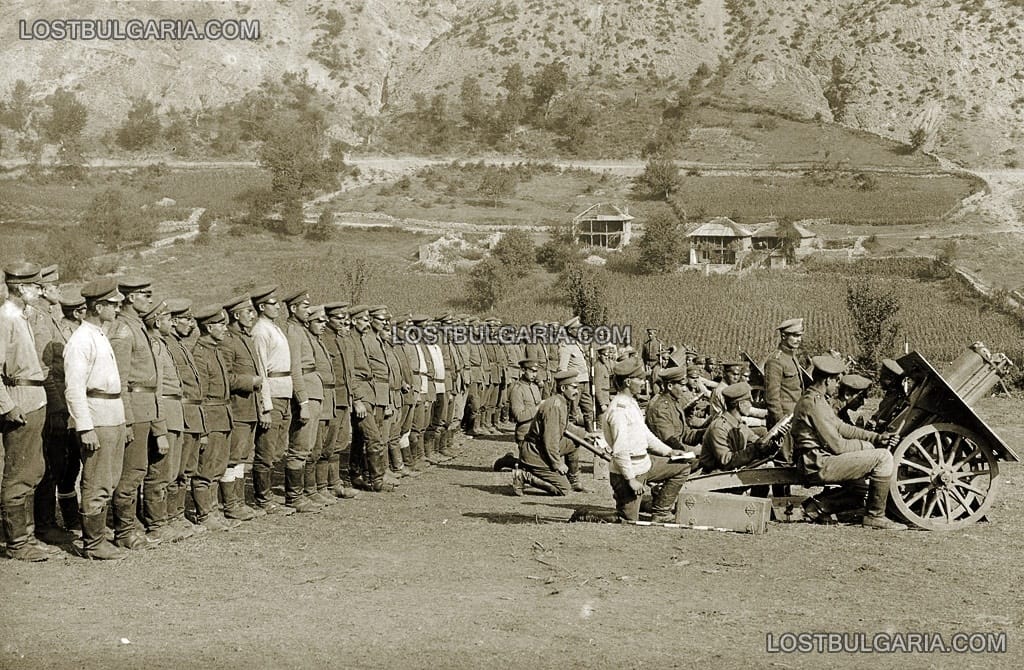 Позиции на части от 20-ти артилерийски полк в Родопите, въоръжени със 75-мм планински оръдия "Шкода", 1916 г.