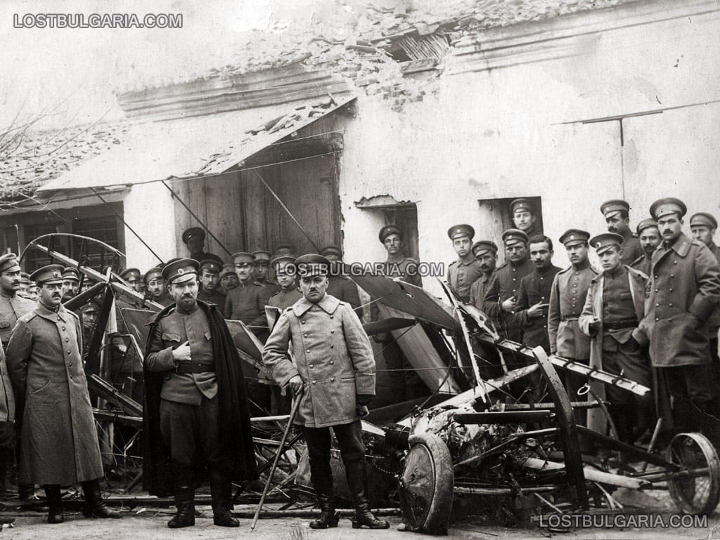 Свален английски аероплан в гр. Гевгели, месец януари 1918 г.