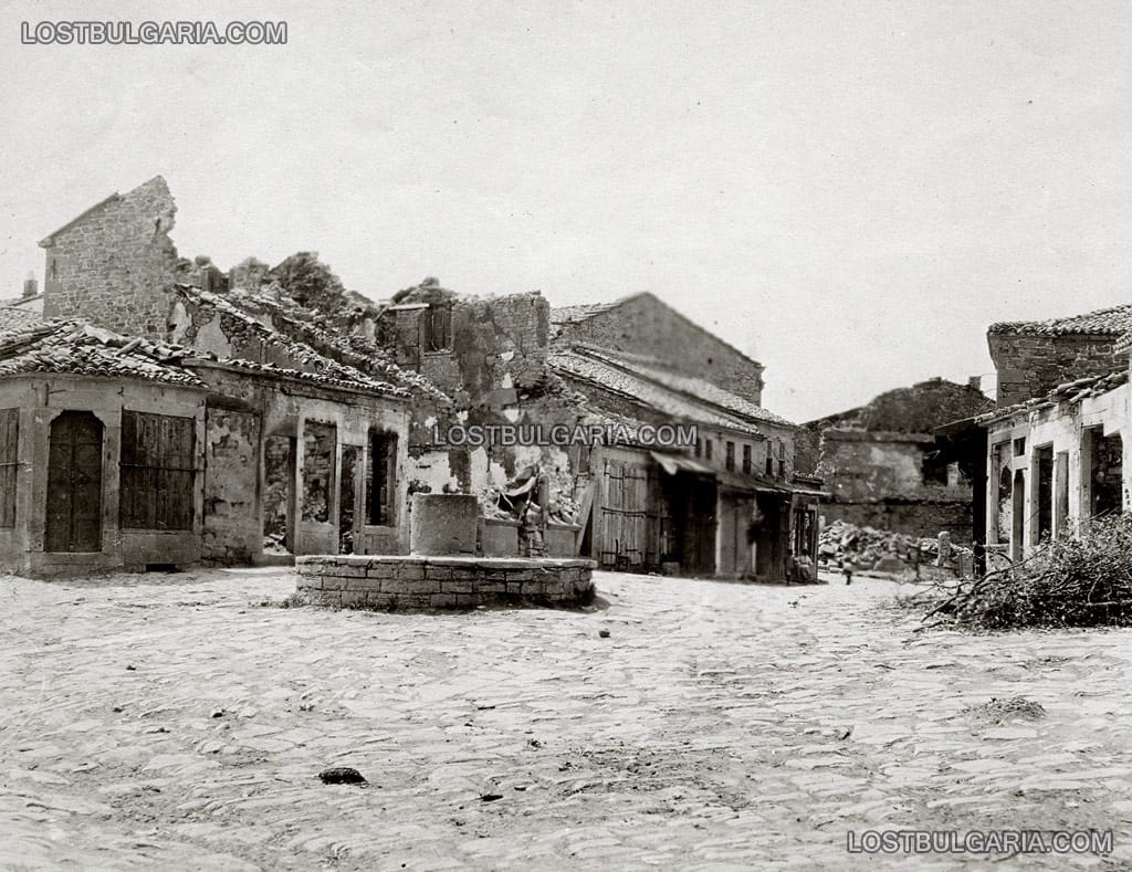 Оплячкосано и разрушено селище, вероятно Чаталджа, 1912 г.