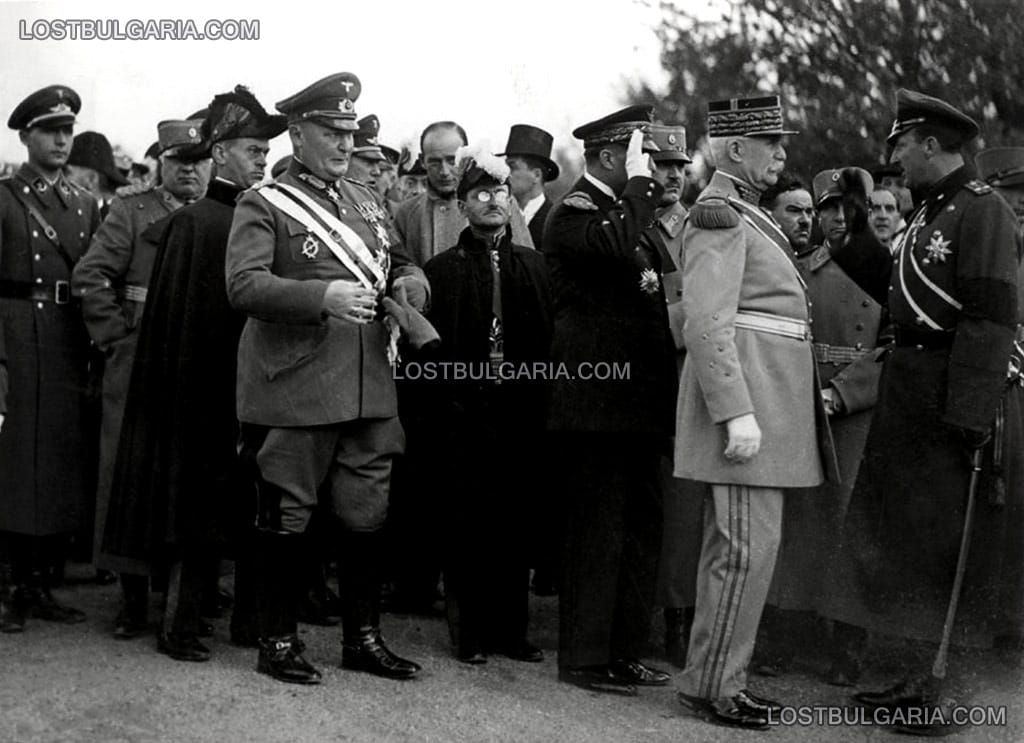 Генерал Херман Гьоринг, Маршал Филип Петен и Н.В.Княз Кирил и други официални лица и гости на погребението на сръбския крал Александър I Караджорджевич през 1934 г.