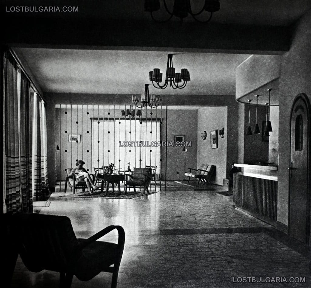 Интериор на хотел "Простор", Варна, края на 50-те години на ХХ век