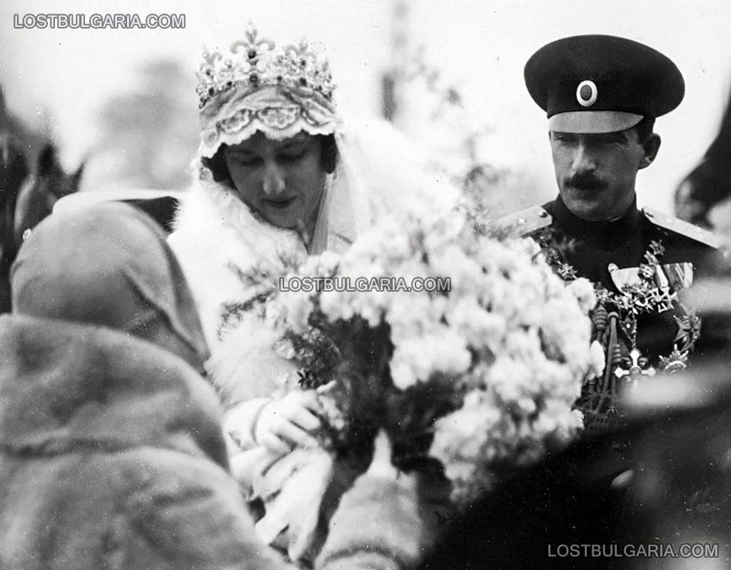 Нейно Величество Царица Йоанна и Негово Величество Цар Борис III на сватбената си церемония в София, 31 октомври 1930 г.