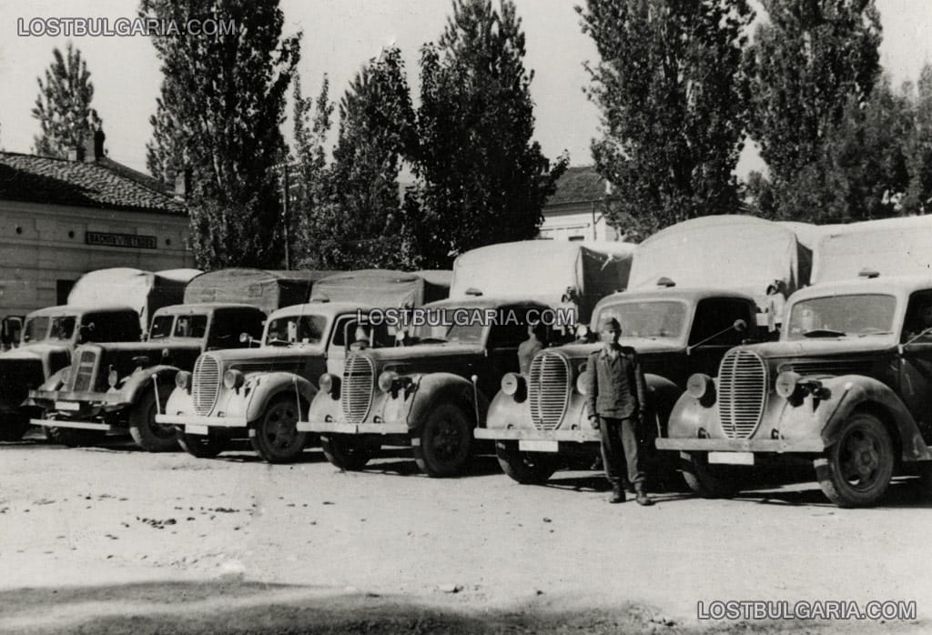 Камиони от германската армия, Ботевград, юни 1943 г.
