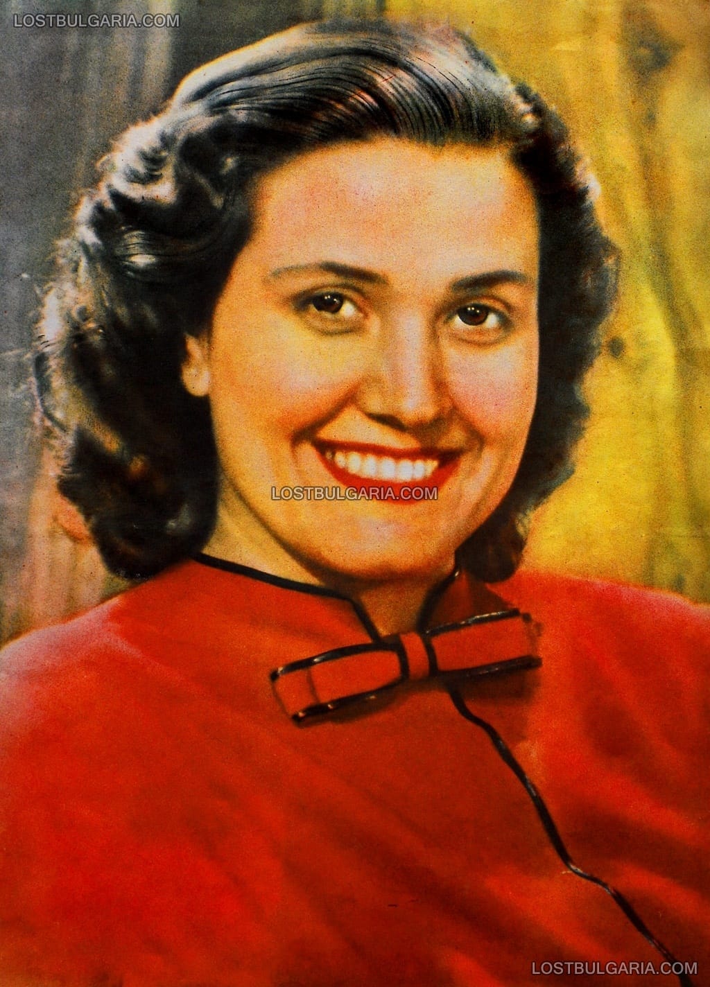 Оцветен портрет на Лиляна Димитрова - "герой на социалистическия труд", 1959 г.