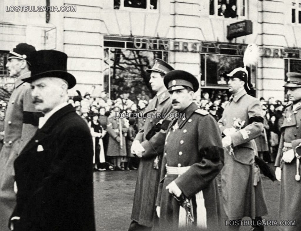 Н.В. Цар Борис III на погребалната процесия на крал Джордж V (1910-1936), централен Лондон, 28 януари 1936 г.