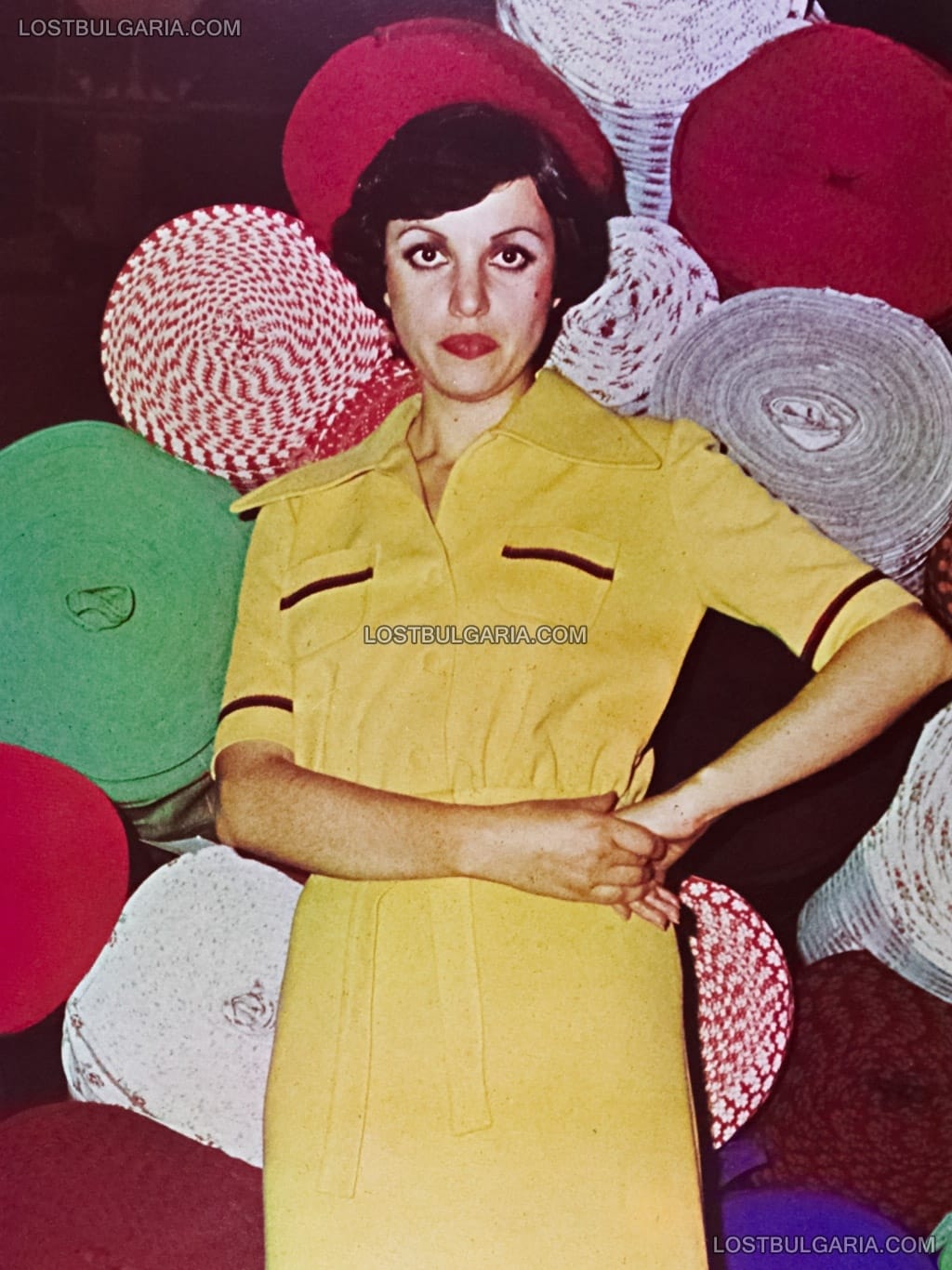 Рекламна фотография на текстилен комбинат "Саня", Плевен 70-те години на ХХ век
